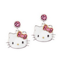 Hello Kitty W/ Pink Crystal Bow Earrings